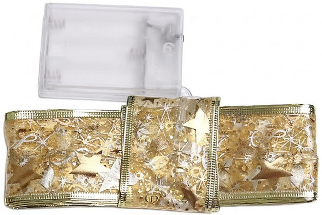 葉子小舖 聖誕節LED緞帶燈 50燈 5m, 1組, 金色