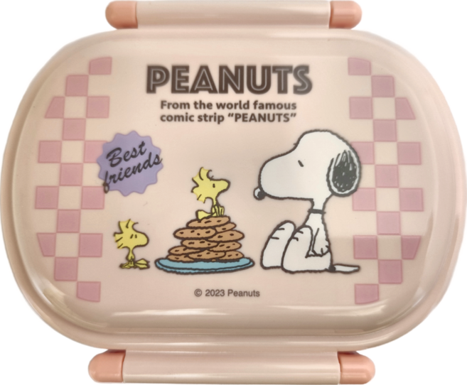 Skater Snoopy 抑菌樂扣塑膠便當盒 664243 14.8 x 12.3 x 5.6cm 360ml, Snoopy 粉色 + 紫色, 1個
