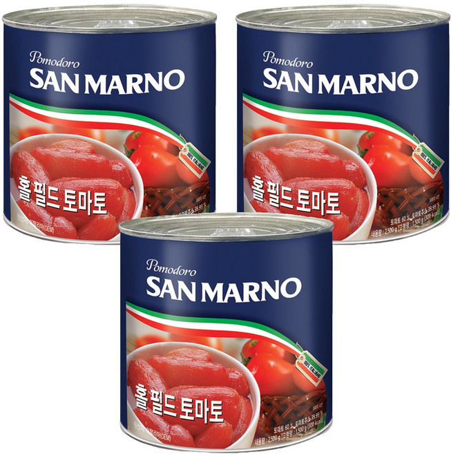 산 마르노 홀 필드 토마토, 3개, 2.5kg