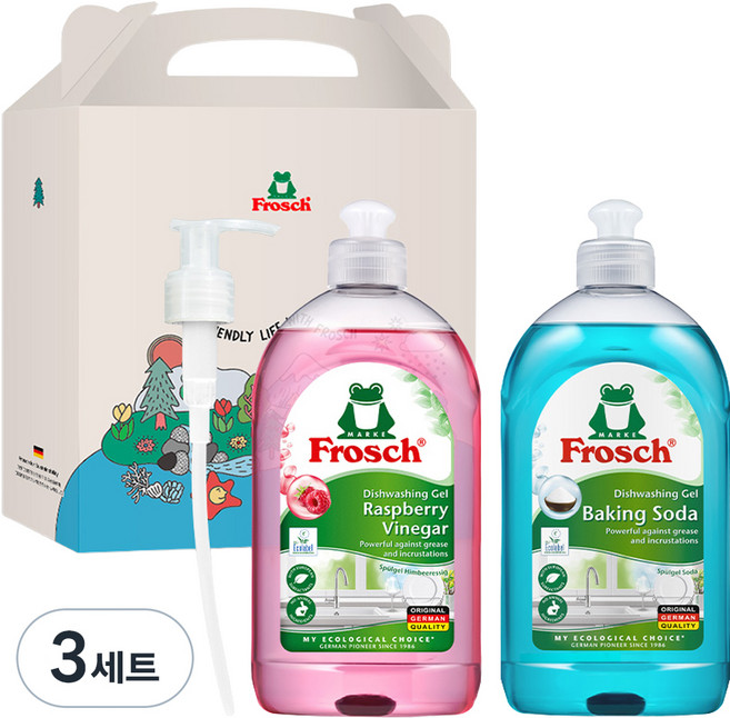 프로쉬 주방세제 라즈베리 + 소다 + 펌프 선물세트, 3세트