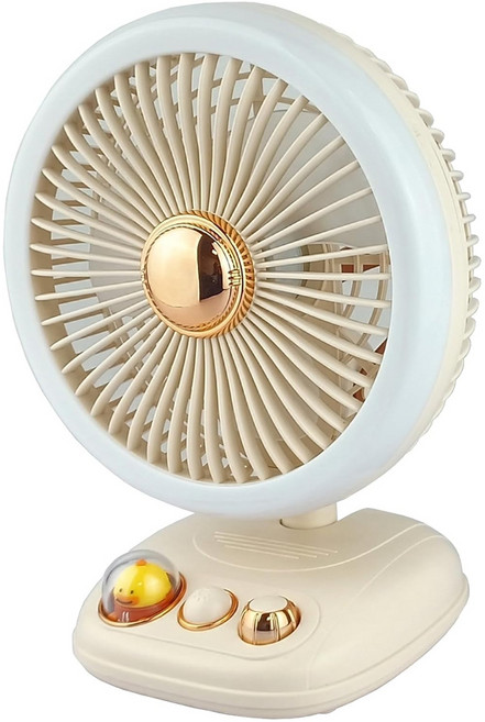 Smart Bearing 智慧魔力 新款迷你無段多用途夜燈風扇 可直立可壁掛, YB09, 米色