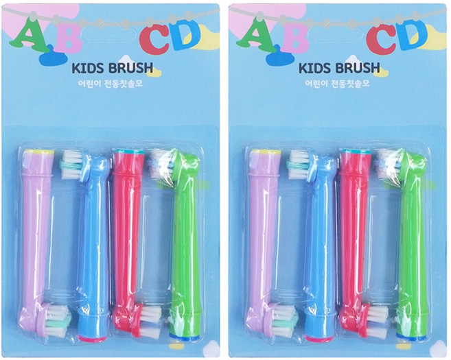 토비메모리 어린이 전동칫솔 호환모 칼라풀, EB10, 8개