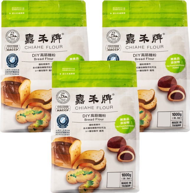 嘉禾牌DIY 高筋麵粉 1kg, 3包