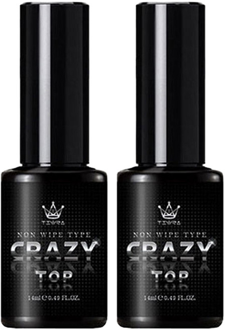 TIARA 논와이프 크레이지 오버레이 탑 젤, 틱크, 14ml, 2개