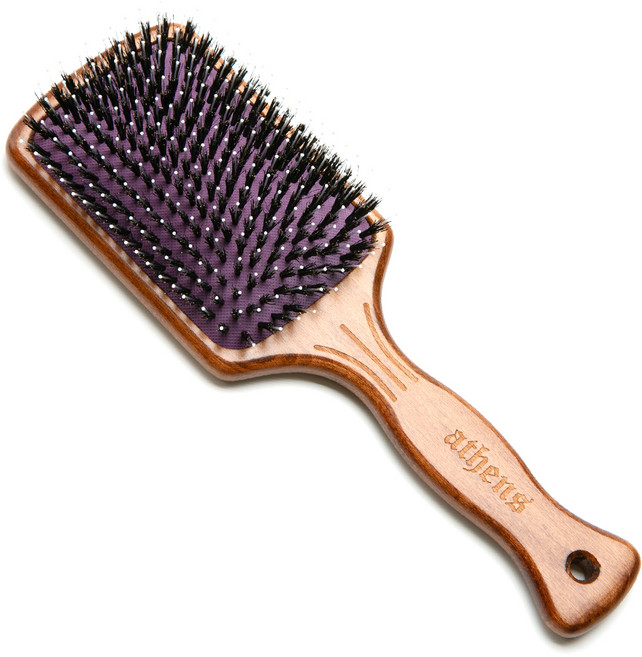 셀리본 아테네 원목 쿠션 패들 브러시 골드핀, 돈모&나일론핀, 1개