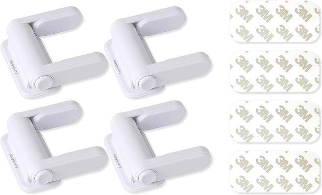 러브포베이비 안전 문고리 잠금장치, 화이트, 4세트