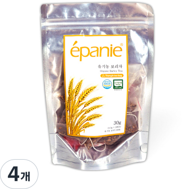 에빠니 유기농 보리차 티백, 1.5g, 20개입, 4개