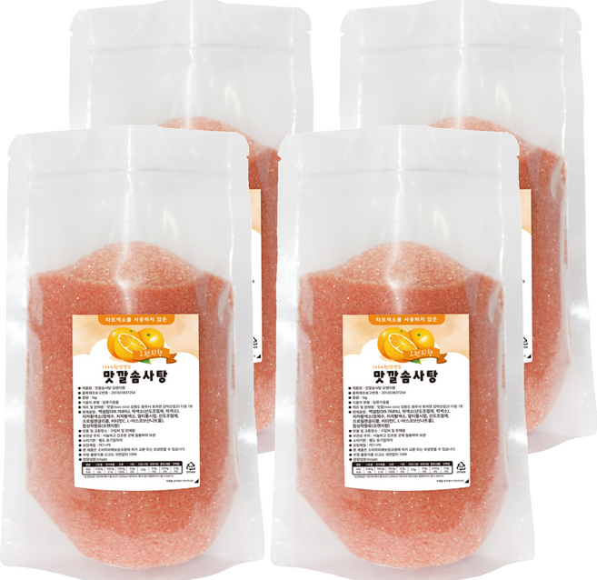 맛깔슈가 솜사탕 설탕 오렌지향, 1kg, 4개