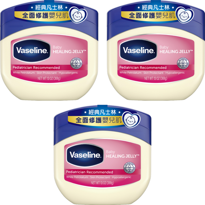 Vaseline 凡士林 經典嬰兒高純修護凝膠, 368g, 3罐
