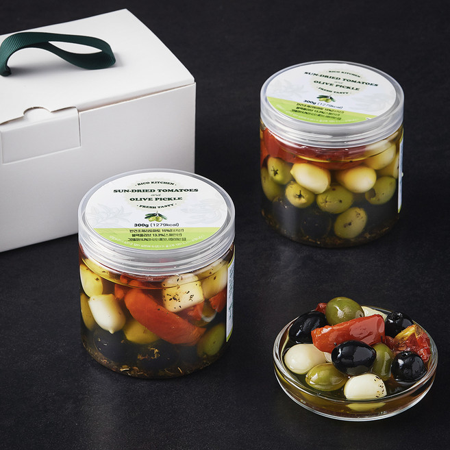 리코 썬드라이토마토올리브 절임 300g x 2p 선물세트, 600g, 1세트