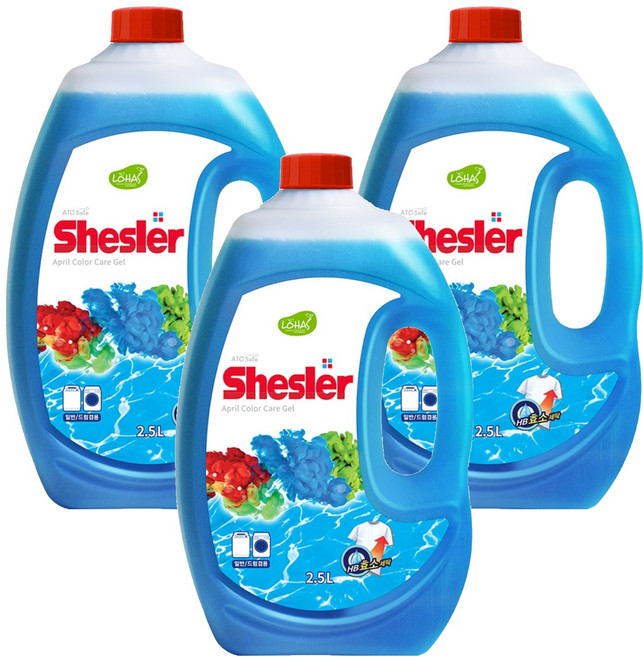 쉬슬러 액체세제 에이프릴 본품, 2.5L, 3개