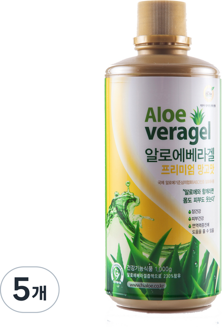 하이알로에 베라겔 프리미엄 망고맛, 5개, 1kg