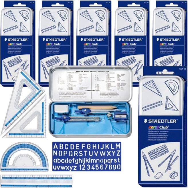 스테들러 노리스클럽 수학교구 세트, 혼합색상, 6세트