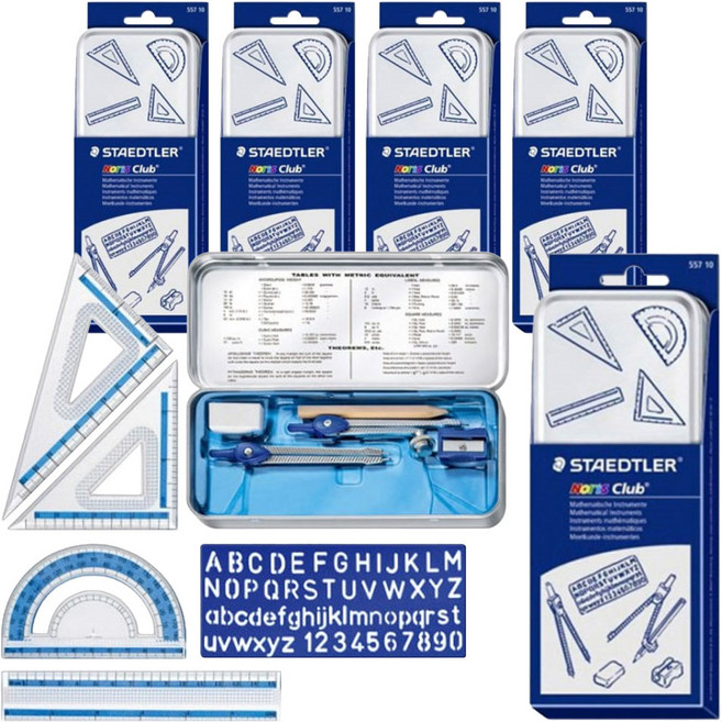 스테들러 노리스클럽 수학교구 세트, 혼합색상, 5세트