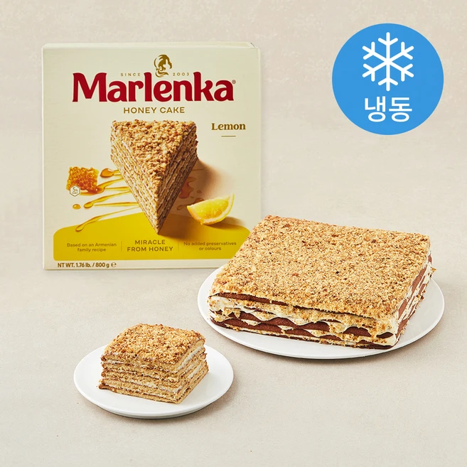 말렌카 허니케이크 레몬 (냉동), 800g, 1개 - 쿠팡