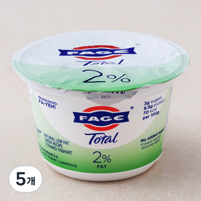 파예 저지방 그릭 요거트 플레인 2%, 150g, 5개