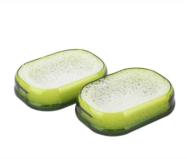 새드리 뽀송이 사각 비누받침, 그린, 2개