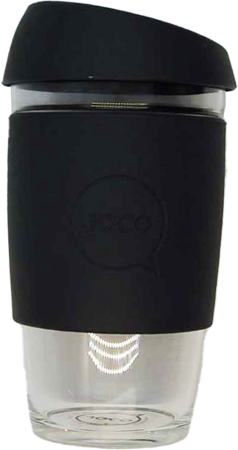 JOCO 啾口 玻璃咖啡杯 - 黑色, 473ml, 1個