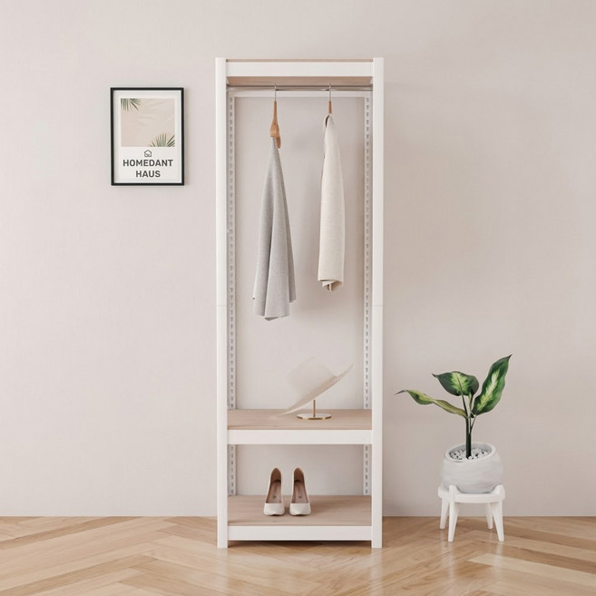 HOMEDANT HOUSE 3層組合式置物掛衣架 升級版, 白色