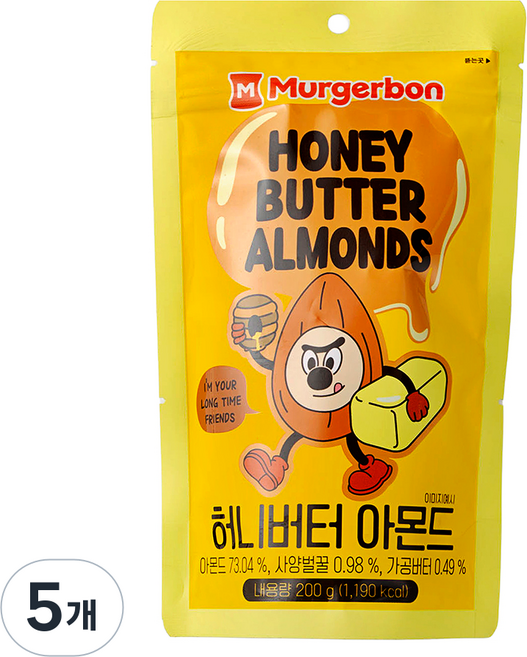 머거본 허니버터아몬드, 200g, 5개