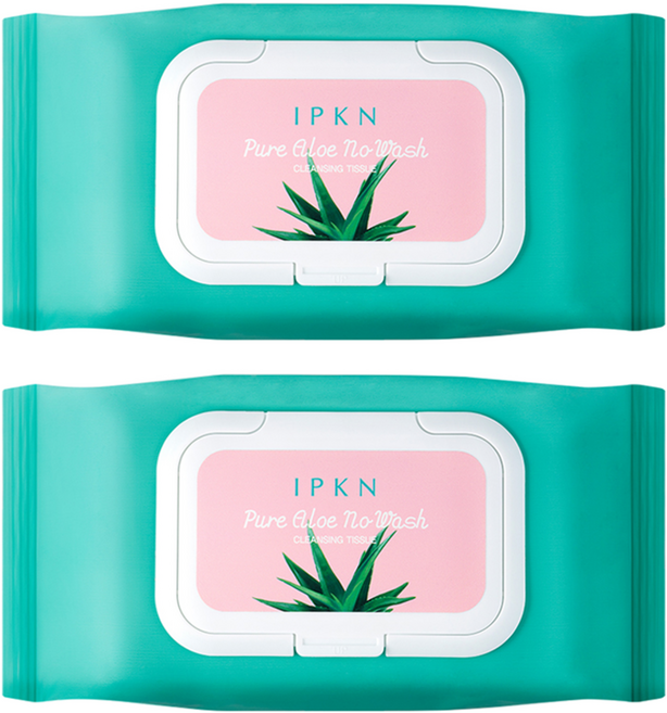 입큰 퓨어 알로에 노워시 클렌징 티슈 387g, 80매입, 2개