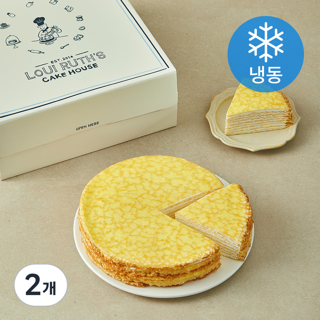 루이루스 밀크 크레이프 케이크 (냉동), 410g, 2개
