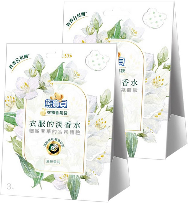 Snuggle 熊寶貝 衣物香氛袋, 清新茉莉, 21g, 2盒