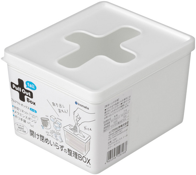 inomata 雜物收納抽取盒 11*13X*8.7CM, 1個, 白色
