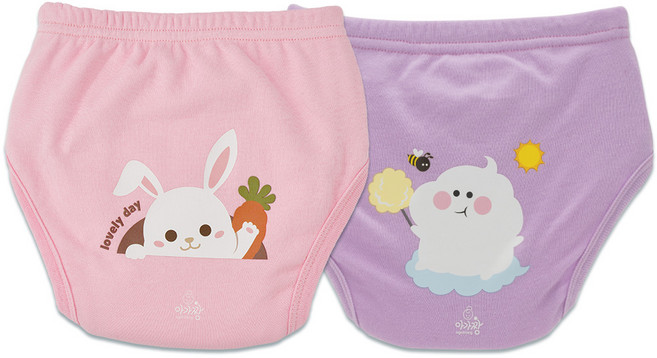 아가짱 프랜들리 6중 배변훈련팬티, 토끼, 구름, 1세트