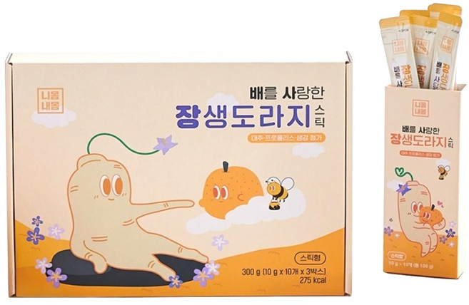 니몸내몸 배를 사랑한 장생도라지 스틱 건강즙, 300g, 30개입