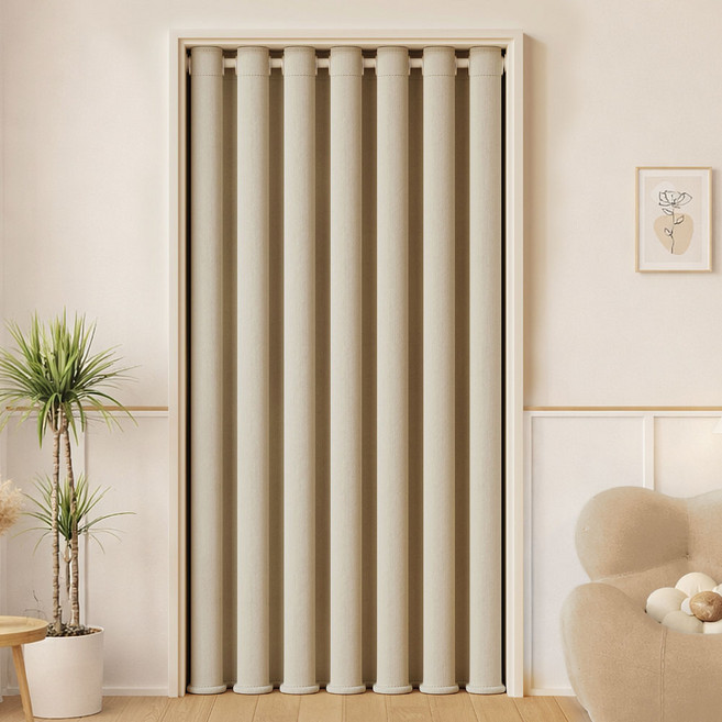 韓國 GNY 四季隔熱防風門簾遮光窗簾, 米色