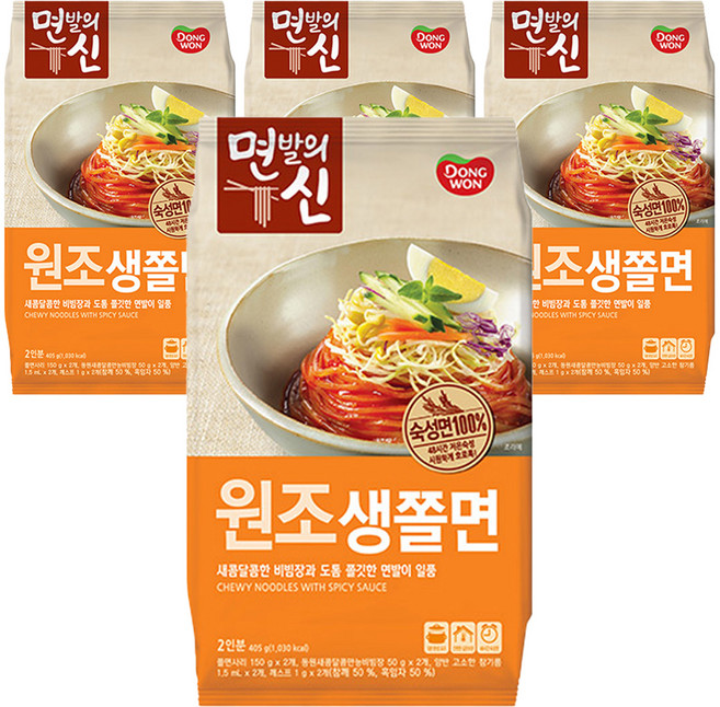 동원 면발의신 원조 생쫄면, 4개, 405g