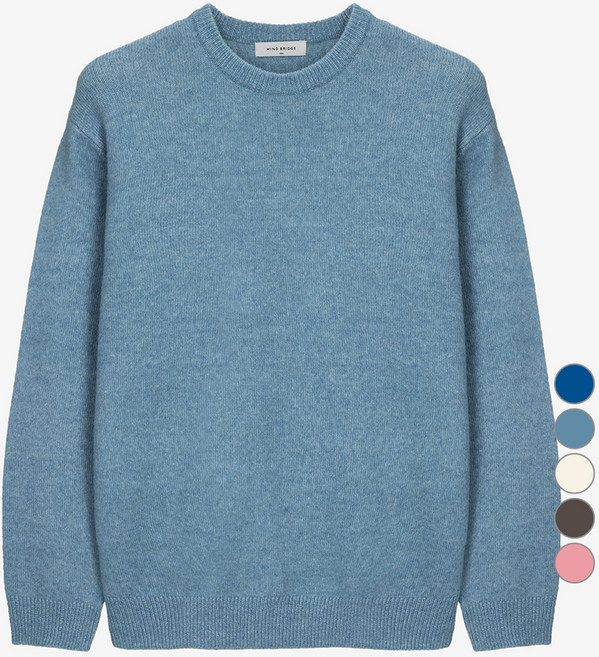 MIND BRIDGE 男款Air Wool圓領微寬鬆針織衫 MYKT7102