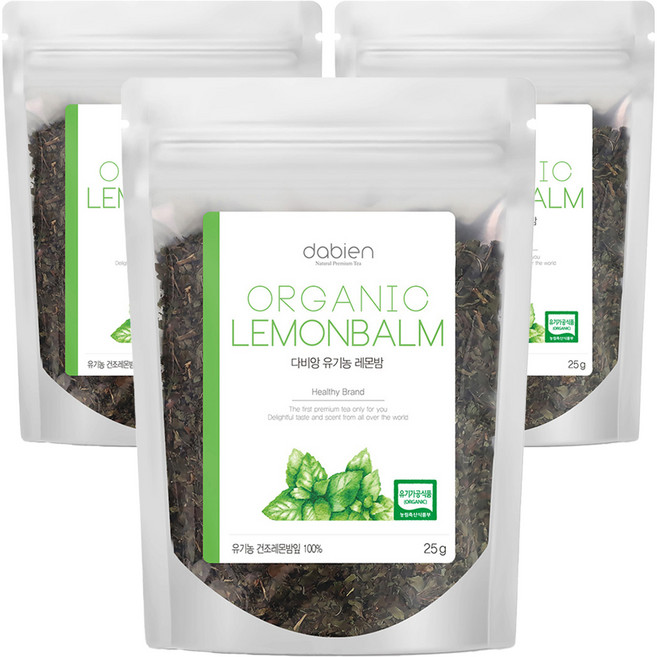 다비앙 유기농 레몬밤, 25g, 3개, 1개입