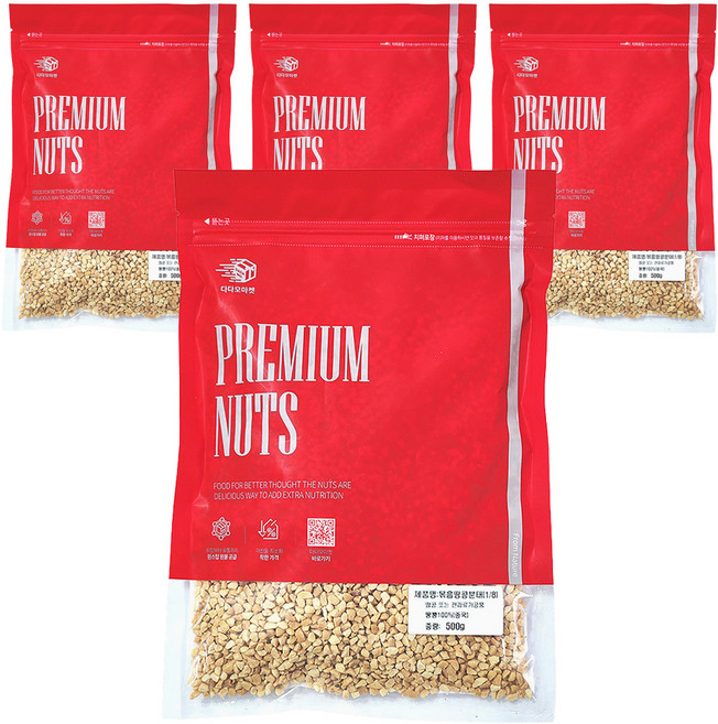 다다모마켓 볶음 땅콩 분태 1/8, 500g, 4개