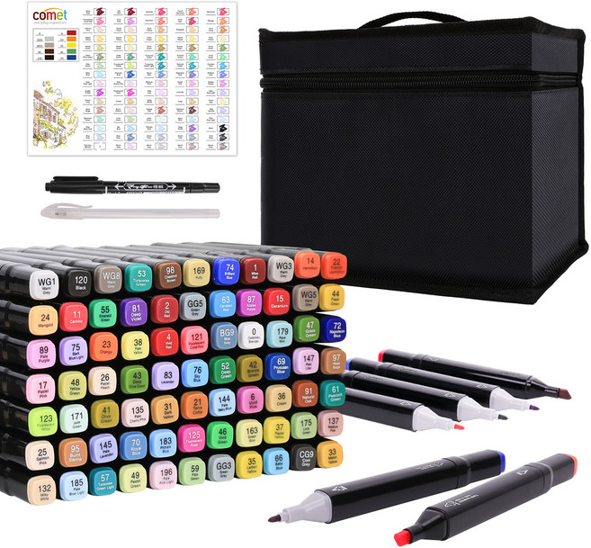 코멧 홈 아트 마카펜 케이스 세트, 80색, 1개