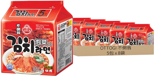 OTOKI 不倒翁 泡菜拉麵 120g, 40包