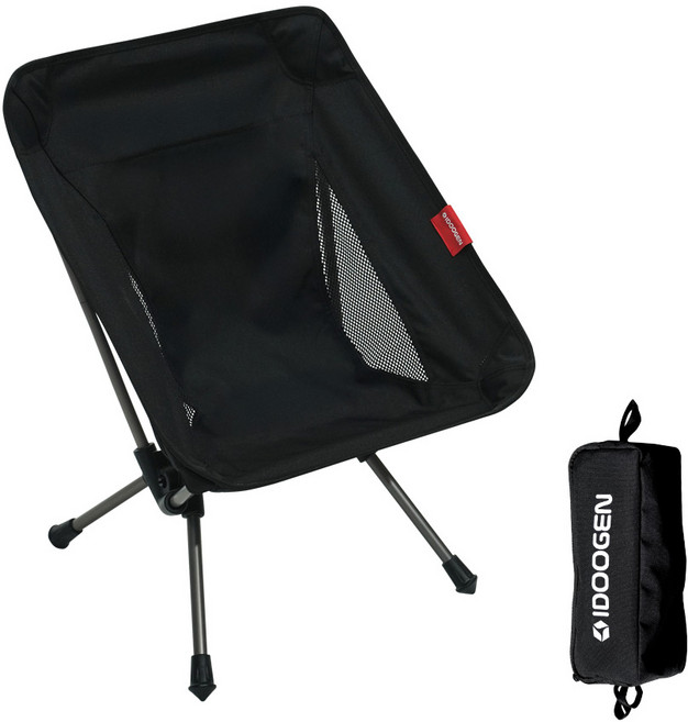 아이두젠 초경량 캠핑 백패킹 접이식 낚시 의자 미니, 블랙, 1개