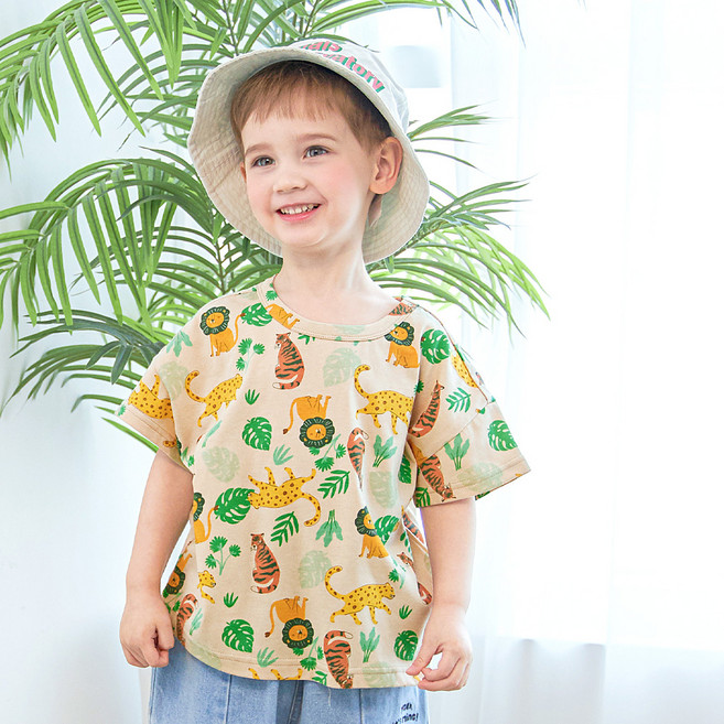 월튼키즈 아동용 통기성 정글 프렌즈 티셔츠
