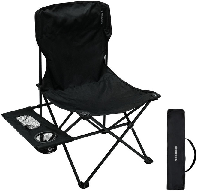 아이두젠 캠핑 낚시 등받이 의자 사이드포켓, 블랙, 1세트