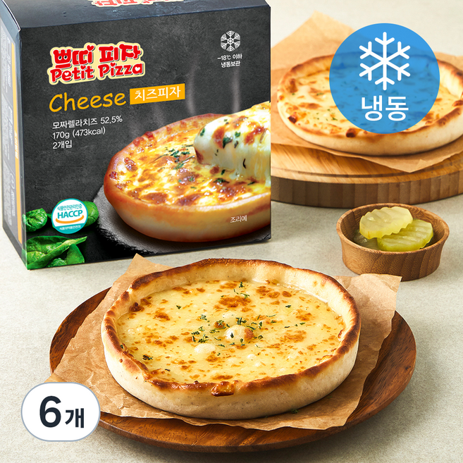 쁘띠 치즈 피자 (냉동), 170g, 2개입, 6개