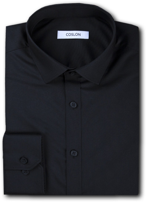 COSLON 남성용 슬림 스판 긴팔셔츠