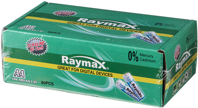 레이맥스 알카라인 AA 건전지, 1개입, 60개