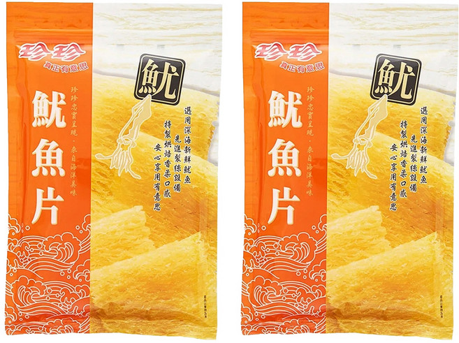 珍珍 魷魚片 新鮮魷魚 微波加熱後香氣四溢, 80g, 2包