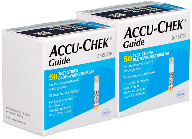 아큐첵 가이드 혈당시험지, 2개, 50개입
