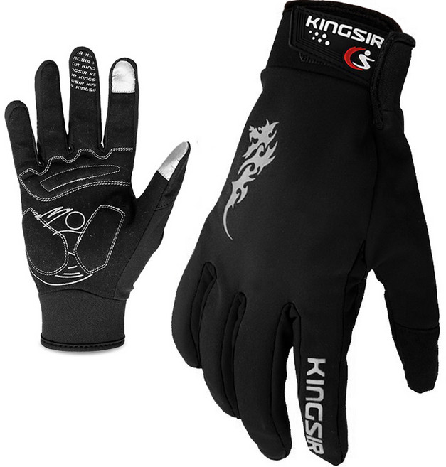 킹썰 스포츠 장갑 방한 겨울용, 블랙, 1개