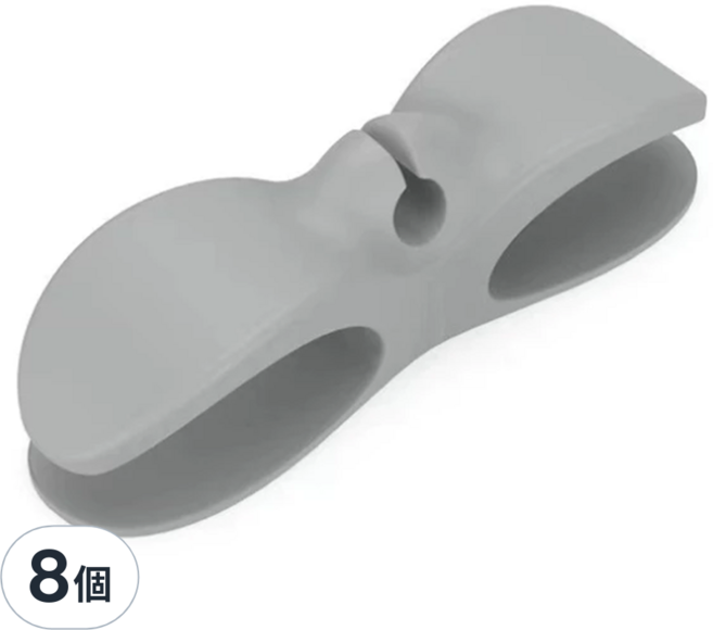 U-mop 弧形彈力整線器 10 x 3cm, 灰色, 60g, 8個