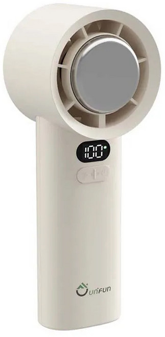uniFun 樂汎生活 冰敷手持渦輪風扇, 杏白色, UN-ACH390