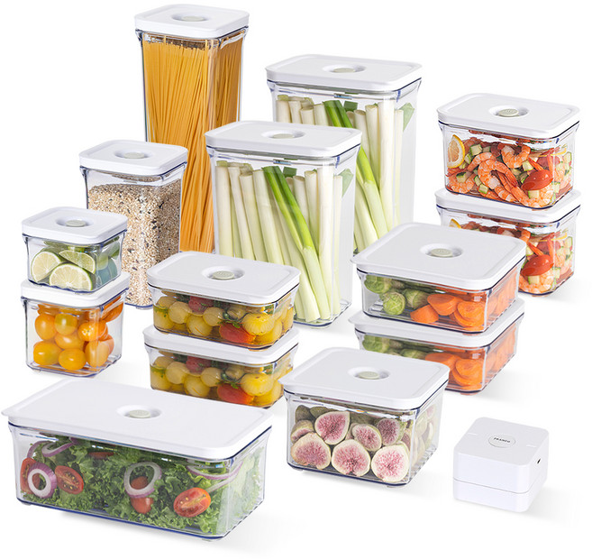 프랑코홈 파워바큠 진공 용기 프리미어 세트, 1세트, 진공용기 14종 + 진공펌프 1p