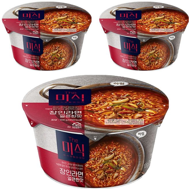 더미식 장인라면 얼큰한맛 컵 106g, 3개